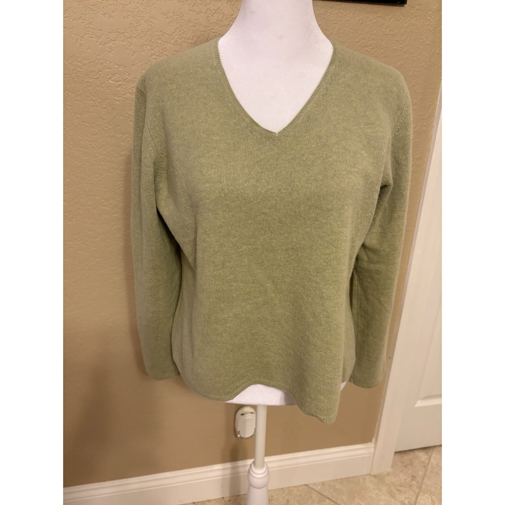 Geneva Green 100% Cashmere Sweater,Xl, Classic‎
